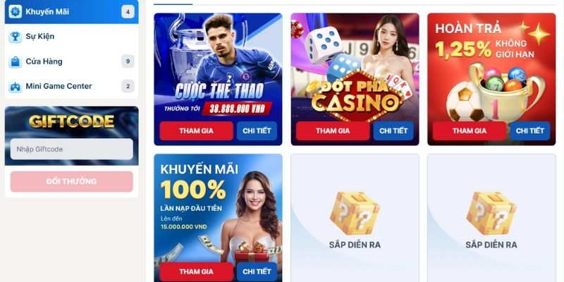 Danh sách mã giftcode nhà cái 2025 hiện đang áp dụng